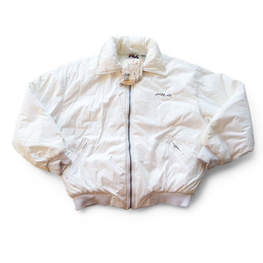 Fila Vintage 90s Avalon Puffer Jacket White / Pewter‎ New with Defects Women's L